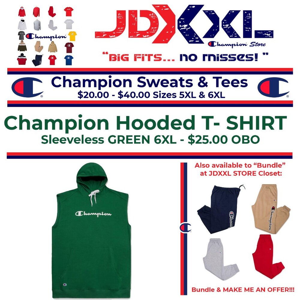 Champion Big & Tall Sleeveless Hoodie